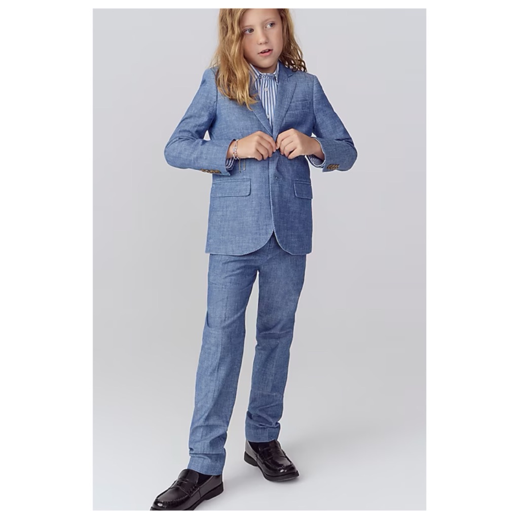 Crewcuts Blue Chambray Suit. Kids Size 14.